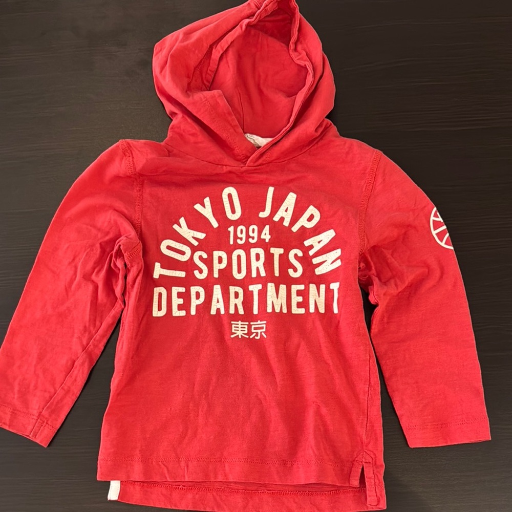 H&M Red Hooded Sweatshirt Bold Sports Design